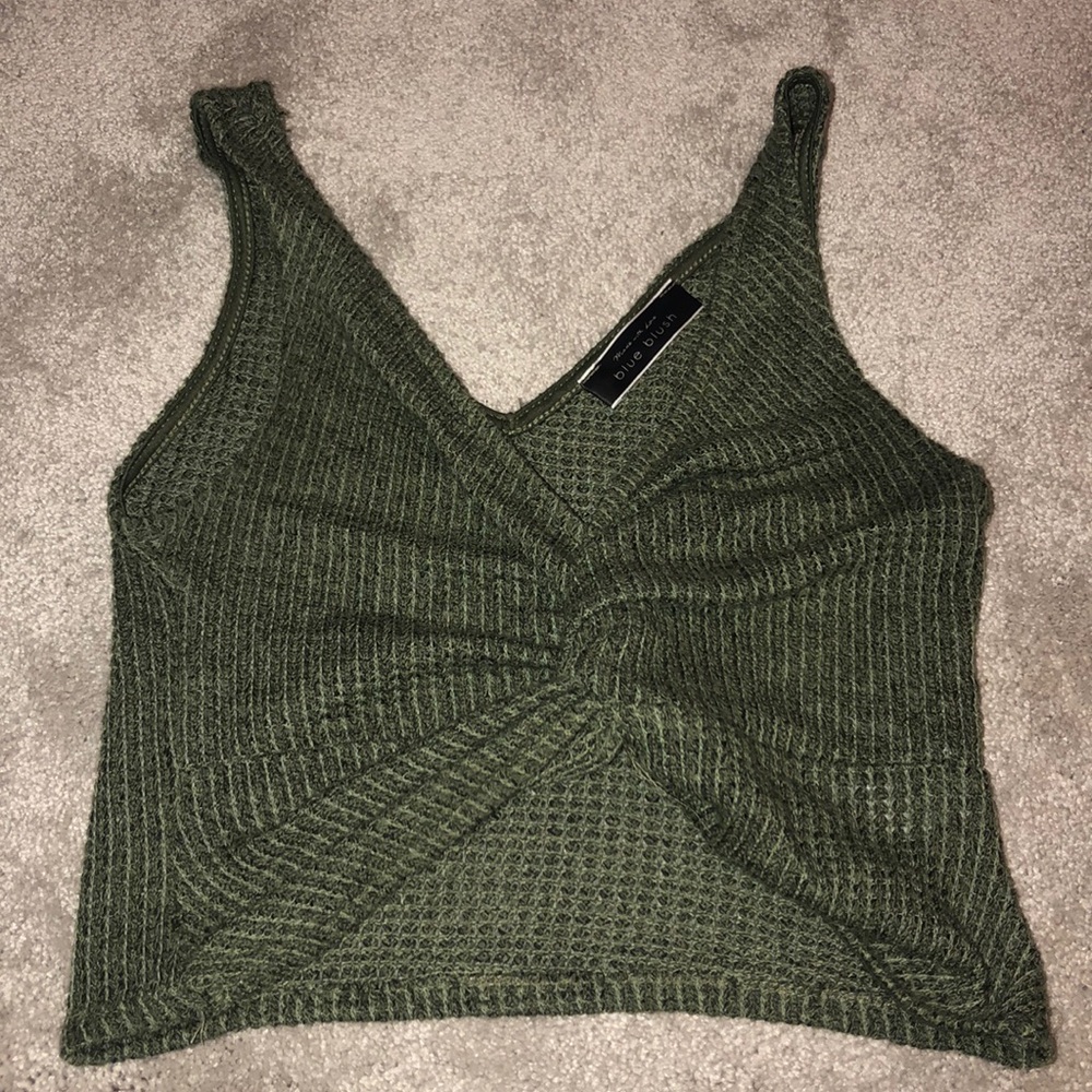 Knit tie crop top
